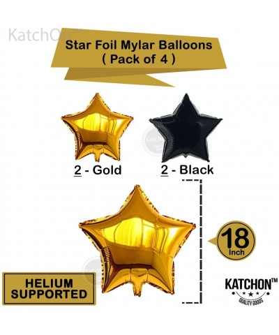 Gold 60 Birthday Decorations Set - Large- 40 Inch - Black- Gold Happy Birthday Banner with Mylar Star Balloons - 60 Balloon N...