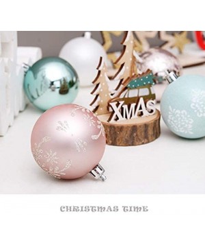 30pcs Christmas Ball Pendant Ornaments Shatterproof Snowflake Printed Xmas Tree Decoration Wedding Party Holiday Props (Rose ...