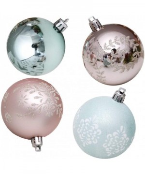 30pcs Christmas Ball Pendant Ornaments Shatterproof Snowflake Printed Xmas Tree Decoration Wedding Party Holiday Props (Rose ...