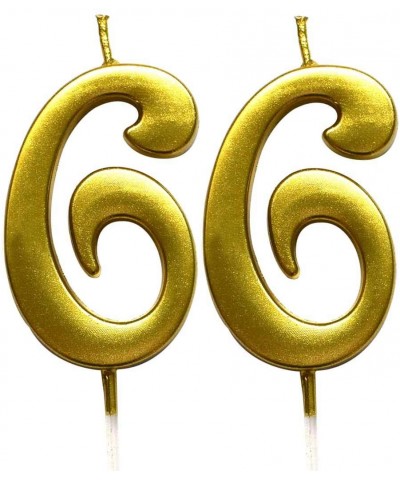 Gold 66th Birthday Numeral Candle- Number 66 Cake Topper Candles Party Decoration for Women or Men - CX18TYER8SM $8.08 Cake D...