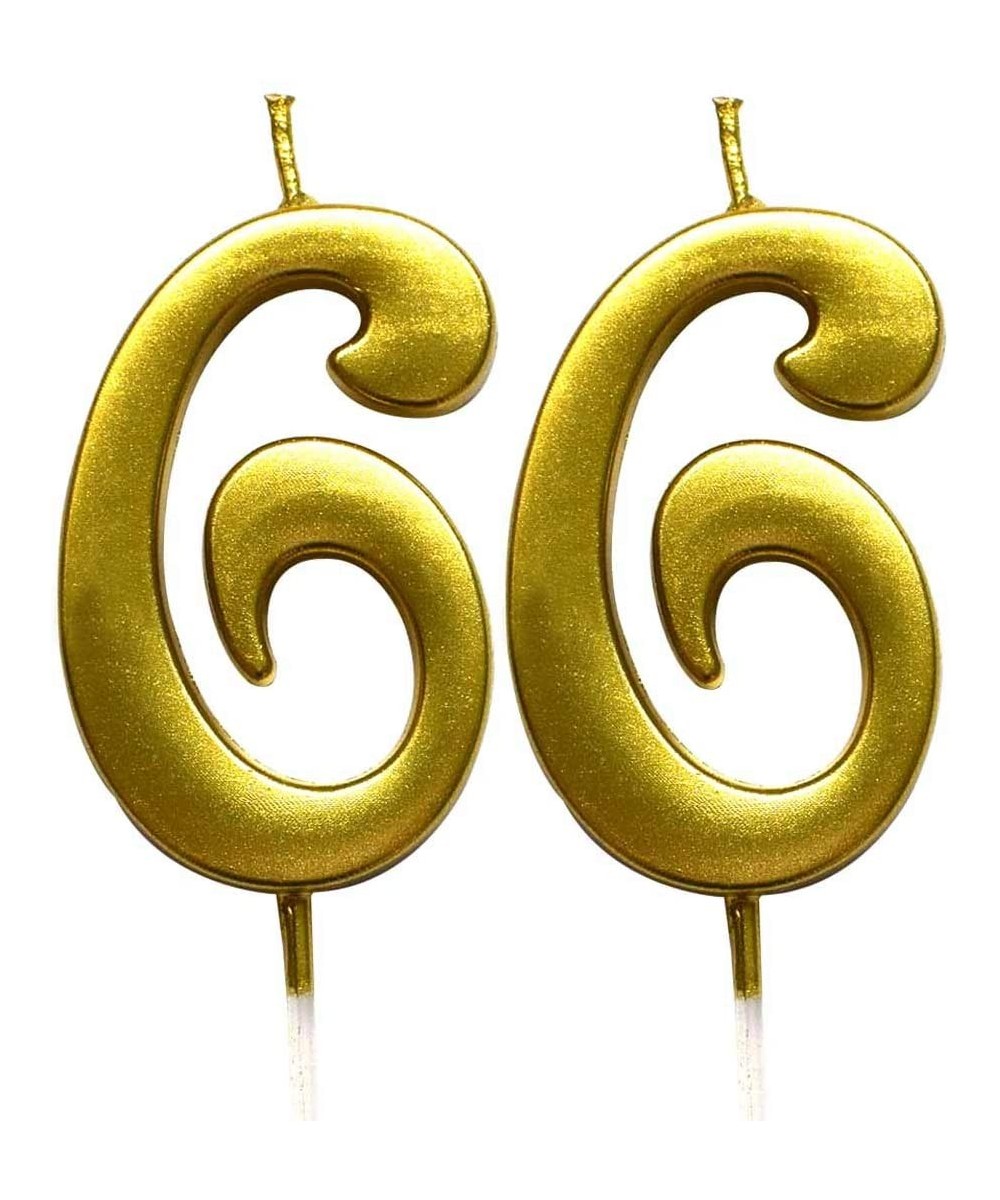Gold 66th Birthday Numeral Candle- Number 66 Cake Topper Candles Party Decoration for Women or Men - CX18TYER8SM $8.08 Cake D...