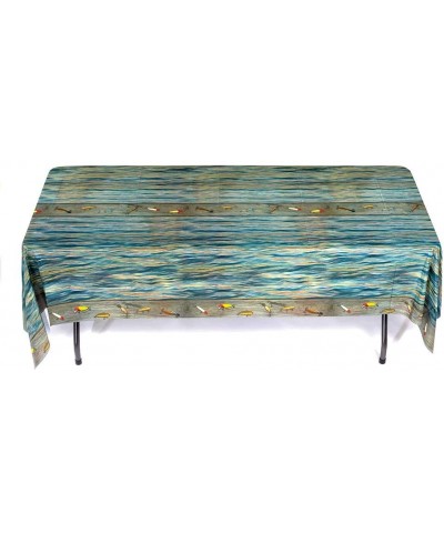 Gone Fishin' Table Cover (54" x 108" Plastic) Water and Tear Resistant- Gone Fishin' Party Collection - 54" X 108" Table Cove...