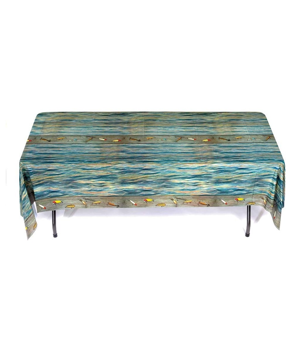 Gone Fishin' Table Cover (54" x 108" Plastic) Water and Tear Resistant- Gone Fishin' Party Collection - 54" X 108" Table Cove...