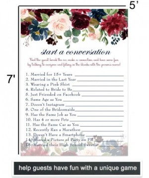 Indigo Floral Bridal Shower Game (25 Pack) Meet The Guest Cards - Lets Mingle - Fun Conversation Starter - Engagement Party -...