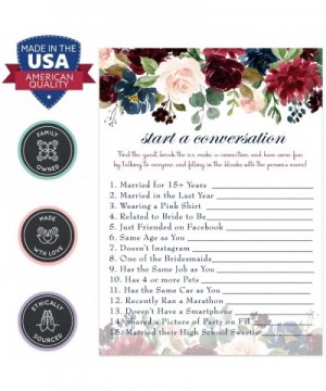 Indigo Floral Bridal Shower Game (25 Pack) Meet The Guest Cards - Lets Mingle - Fun Conversation Starter - Engagement Party -...