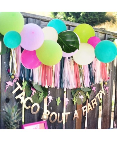 101pcs Tropical Balloons Luau Garland Arch Kit - 5"12" Balloons Pink Green Yellow Blue Balloon Arch Kit and Palm Leaves Set w...