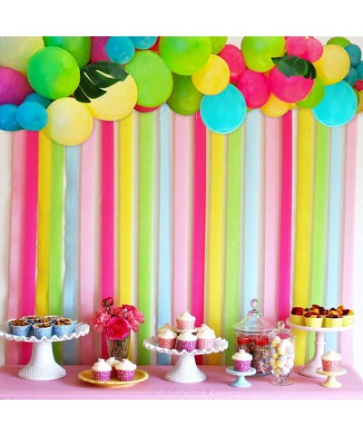 101pcs Tropical Balloons Luau Garland Arch Kit - 5"12" Balloons Pink Green Yellow Blue Balloon Arch Kit and Palm Leaves Set w...