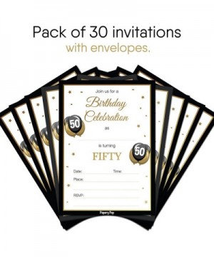 50th Birthday Invitations with Envelopes (30 Count) - 50 Fifty Year Old Anniversary Party Celebration Invites Cards - CL185ZY...