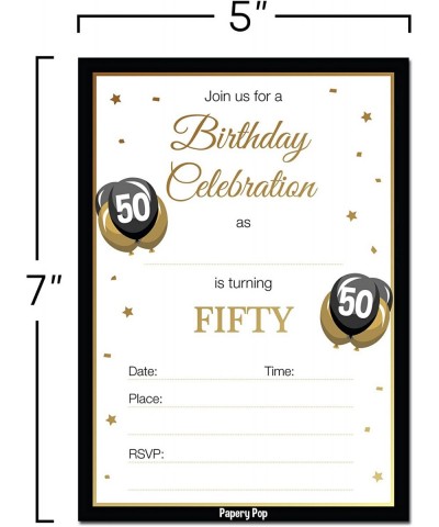 50th Birthday Invitations with Envelopes (30 Count) - 50 Fifty Year Old Anniversary Party Celebration Invites Cards - CL185ZY...