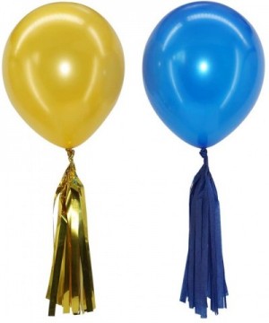 Blue Gold Party Decorations Kit - Tissue Paper Pom Poms- Tissue Paper Tassel- Balloons Party Supplies for Birthday- Baby Show...
