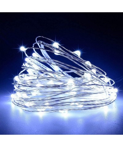 4 Pack 33Ft 100 Cool White Led Fairy Lights Battery Operated with Remote Control Timer Waterproof Silver Copper Wire Twinkle ...