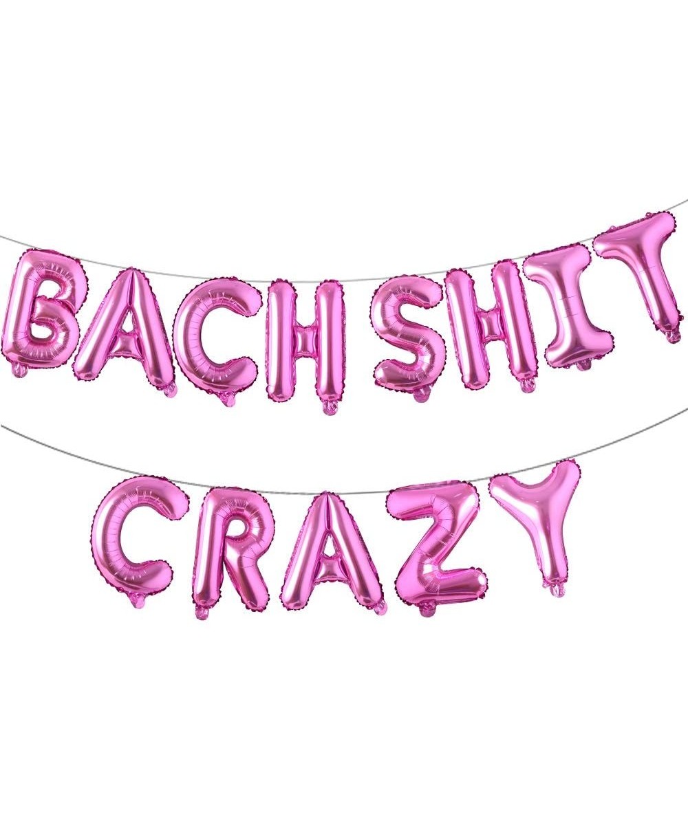 16 inch Bachelorette Party Decorations Bach Shit Crazy Balloons Banner for Hen Party Bridal Shower Engagement Party Decoratio...