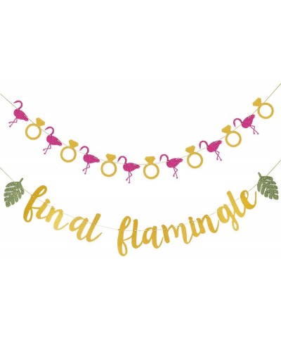 Gold Glittery Final Flamingle Banner and Glittery Flamingo Ring Garland-Luau Hawaii Tropical Party Bachelorette Wedding Party...