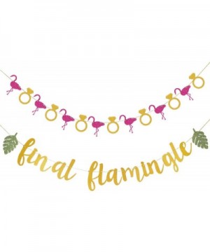 Gold Glittery Final Flamingle Banner and Glittery Flamingo Ring Garland-Luau Hawaii Tropical Party Bachelorette Wedding Party...