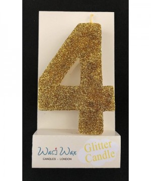 Ultra Sparkle Gold Glitter Birthday Number 4 Candle - Cake Topper - 3.25" (8.25cm) - Nr 4 - 4 - CP19298EQI0 $6.43 Birthday Ca...