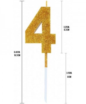 Ultra Sparkle Gold Glitter Birthday Number 4 Candle - Cake Topper - 3.25" (8.25cm) - Nr 4 - 4 - CP19298EQI0 $6.43 Birthday Ca...