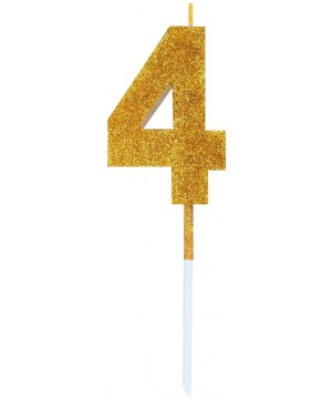 Ultra Sparkle Gold Glitter Birthday Number 4 Candle - Cake Topper - 3.25" (8.25cm) - Nr 4 - 4 - CP19298EQI0 $6.43 Birthday Ca...