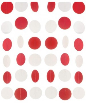 Paper Garland Circle Dots Hanging Decoration- 2.5" in Diameter-10-feet (Red-White- 2pc) - Red-white - CZ18ROIRQUL $5.41 Banne...