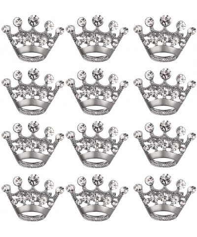 12 Pieces Crown Brooch Fashion Diamond Wedding Party Pageant Tiara Crown Corsage for Wedding Valentine's Day Supplies (Silver...