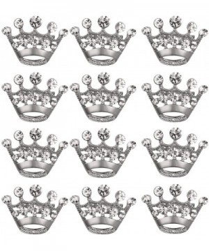 12 Pieces Crown Brooch Fashion Diamond Wedding Party Pageant Tiara Crown Corsage for Wedding Valentine's Day Supplies (Silver...