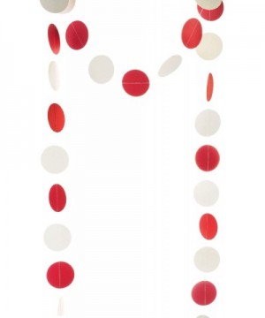 Paper Garland Circle Dots Hanging Decoration- 2.5" in Diameter-10-feet (Red-White- 2pc) - Red-white - CZ18ROIRQUL $5.41 Banne...