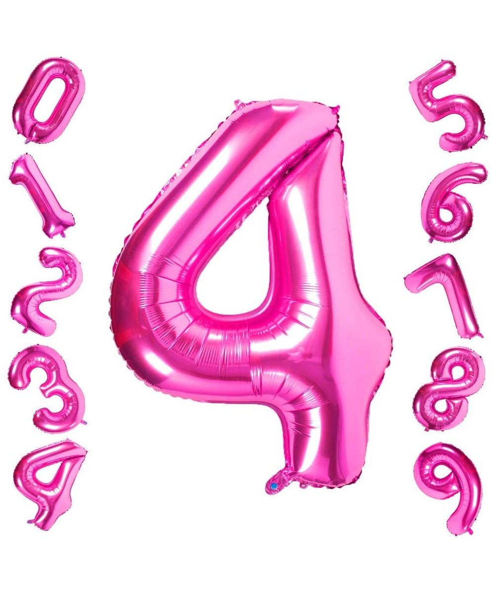 40 Inch Large Pink Number 4 Balloons-Foil Helium Digital Balloons for Birthday Anniversary Party Festival Decorations - Pink ...