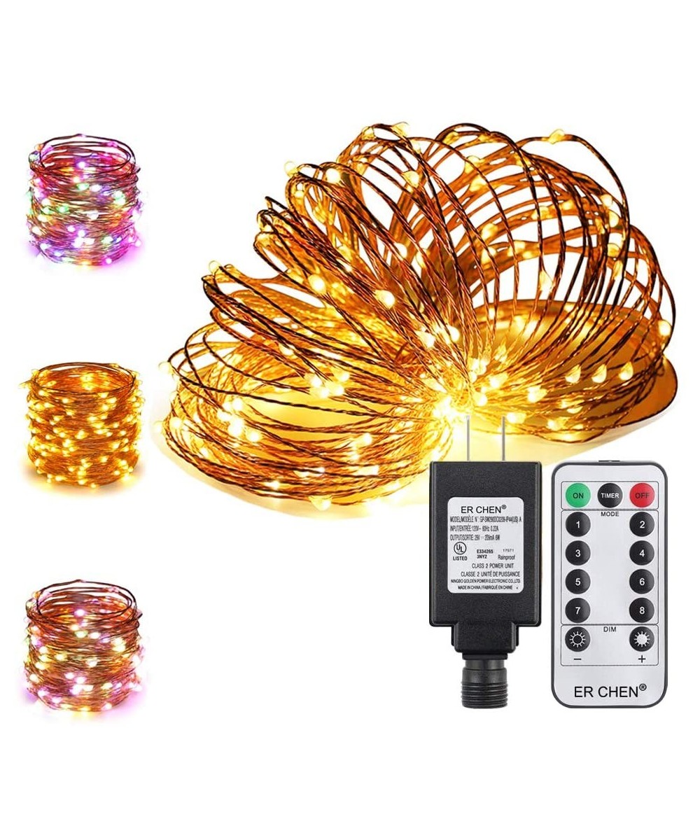 Color Changing String Lights Plug in- 39.5ft 100 LED Copper Wire Dimmable Fairy Lights 8 Modes Decorative Lights with Remote ...