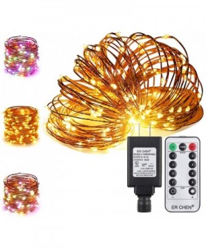 Color Changing String Lights Plug in- 39.5ft 100 LED Copper Wire Dimmable Fairy Lights 8 Modes Decorative Lights with Remote ...