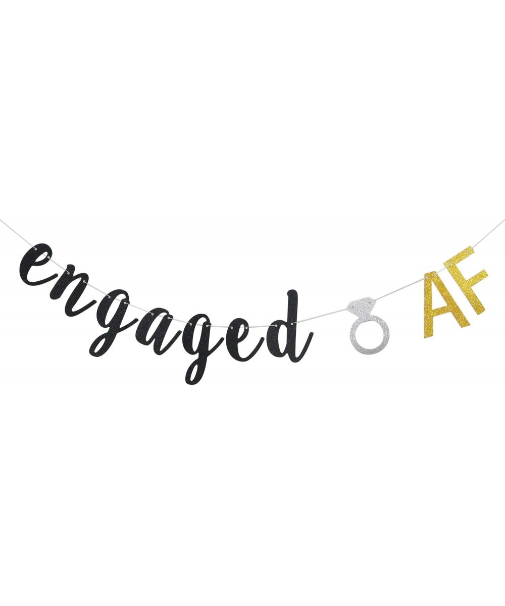 Engaged AF Banner- Glitter Wedding Banner- Party Events Decorations- Party Supply Decor- Wedding Engagement Bridal Shower Sig...