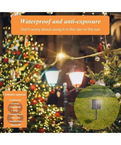 72FT 200 LED Solar Fairy Lights Waterproof 1200mAh Battery 8 Lighting Modes Christmas Outdoor String Lights (Warm White) - CD...