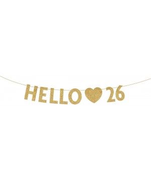 Gold Hello 26 Birthday Banner- Gold Glitter Happy 26th Birthday Party Decorations- Supplies - Gold-hello - C819IHU4M27 $6.00 ...