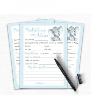 BLUE ELEPHANT Prediction and Advice Cards - Pack of 25 - BOY Baby Shower Games- New Parents- Mom & Dad to be- Mommy & Daddy M...