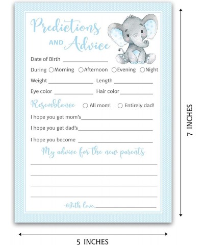 BLUE ELEPHANT Prediction and Advice Cards - Pack of 25 - BOY Baby Shower Games- New Parents- Mom & Dad to be- Mommy & Daddy M...