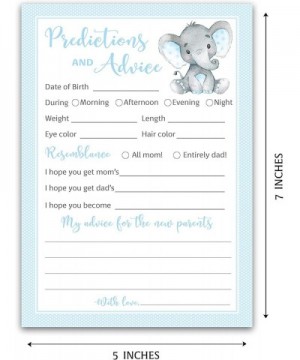 BLUE ELEPHANT Prediction and Advice Cards - Pack of 25 - BOY Baby Shower Games- New Parents- Mom & Dad to be- Mommy & Daddy M...