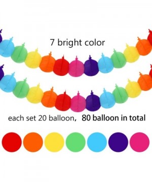 4 Pcs Rainbow Balloon Shape Garland Banner-Colorful Tissue Paper Hanging Garland for Birthday Baby Shower and Party Hanging D...