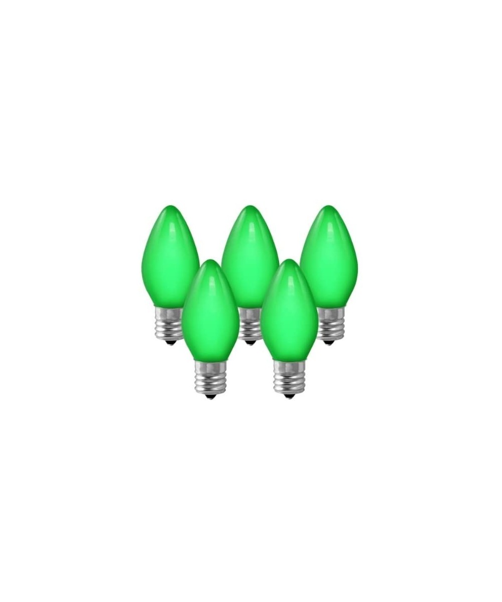 C9 - Opaque Green - 7 Watt - Intermediate Base - Christmas Lights - 25 Pack - CN11525456P $13.88 Indoor String Lights