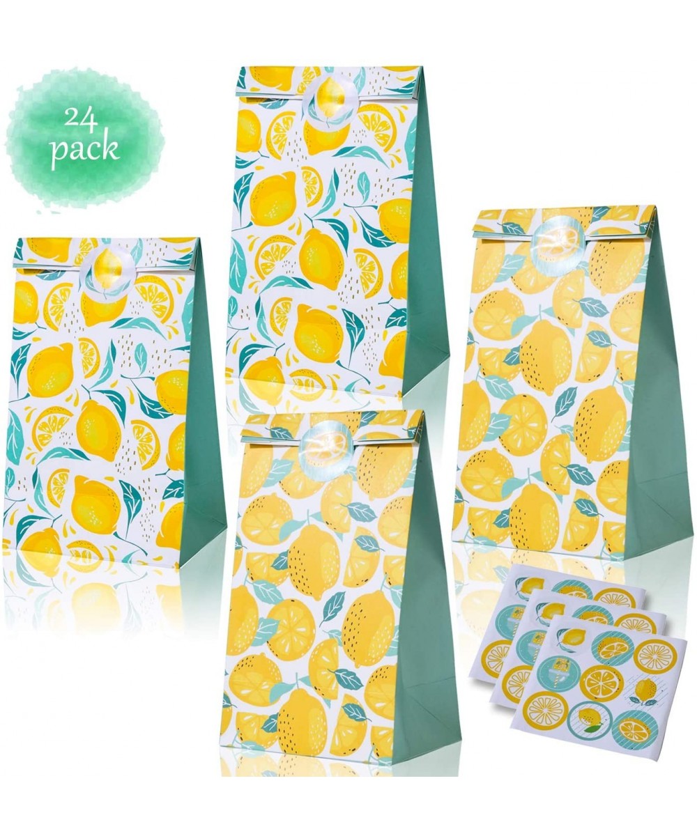 So Fresh Lemon Gift Bags Lemon Pattern Treat Bag Citrus Lemonade Party Goodie Bag for Citrus Fruit Floral Party Birthday Part...