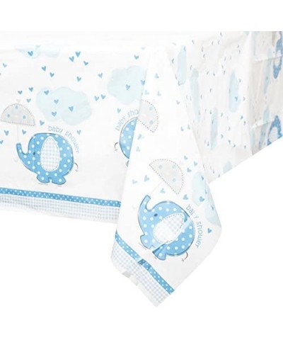 Blue Elephant Boy Baby Shower Plastic Tablecloth- 84" x 54 - Blue - CM11CGFQ4F9 $7.17 Tablecovers