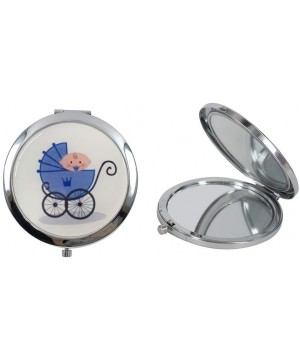 Baby Boy Shower Blue Compact Mirror Favor/Makeup Mirrors with Organza Favor bags12pcs/pack - CC183MWWX6I $25.04 Favors