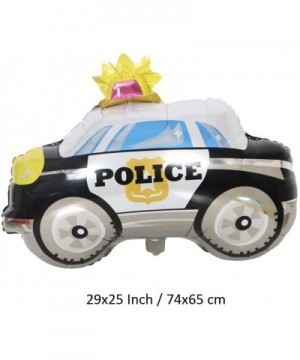 7 Pack Vehicle Balloons Mylar Helium Foil Train School Bus Tank Fire Truck Police Car Ambulance Truck Balloons for Birthday B...