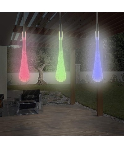50-LG1016 String Set of 2 30 Bulb Solar Power Outdoor LED Decor Tear Drop Lighting with 8 Modes and Rechargeable Battery (Mul...
