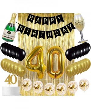 40th Birthday Decorations Party Supplies Gold Kit - 40th Birthday Gifts for men or women-40th Cake Topper - Banner - sash - g...