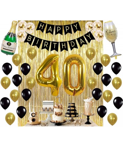 40th Birthday Decorations Party Supplies Gold Kit - 40th Birthday Gifts for men or women-40th Cake Topper - Banner - sash - g...