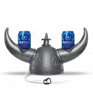 Viking Drinking Helmet Guzzler- 2 Soda Can Holders - Funny Cap Sport Events- Parties- Games - Adjustable Fits 16" - 24" Heads...