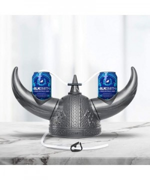 Viking Drinking Helmet Guzzler- 2 Soda Can Holders - Funny Cap Sport Events- Parties- Games - Adjustable Fits 16" - 24" Heads...