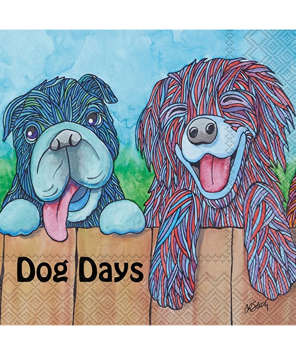 Cocktail Beverage Paper Napkins- 5 x 5-Inches- Dog Days - Dog Days - CI18OEOYH7X $6.86 Tableware