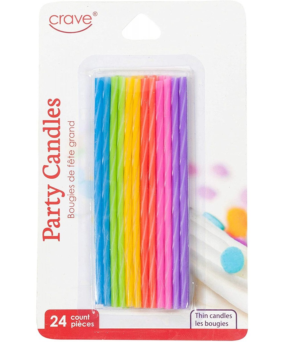 Multicolored Thin Birthday Candles- 4 Inches Tall - 24 Count Per Pack- 1-Pack - CR18QHY9OEI $5.36 Cake Decorating Supplies