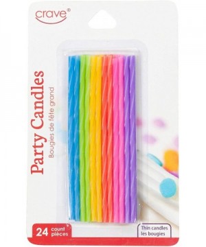 Multicolored Thin Birthday Candles- 4 Inches Tall - 24 Count Per Pack- 1-Pack - CR18QHY9OEI $5.36 Cake Decorating Supplies