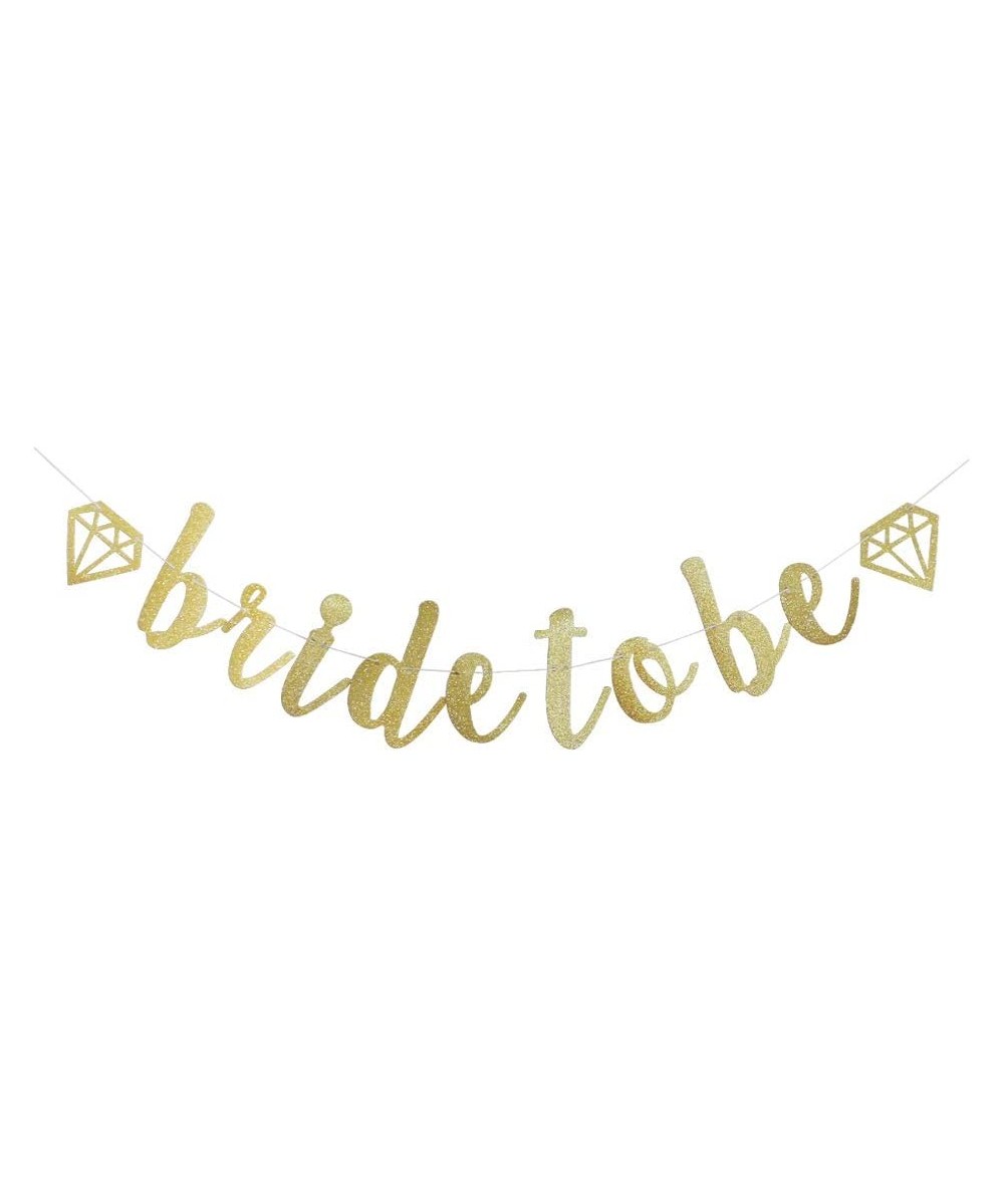 Bride to Be Banner-Gold Glitter Sign for Wedding Engagement Party Decorations-Bridal Shower Party Bunting- Bachelorette Party...