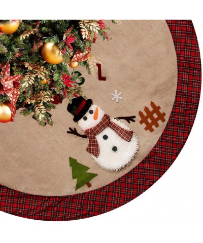 48" Christmas Tree Skirt Tree Skirt Double Layers a Fine Decorative Handicraft for Holiday Party (Beige) - Beige - CY18L7AIW3...